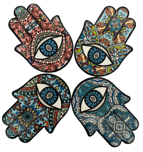 Evil Eye Ceramic Coaster Set