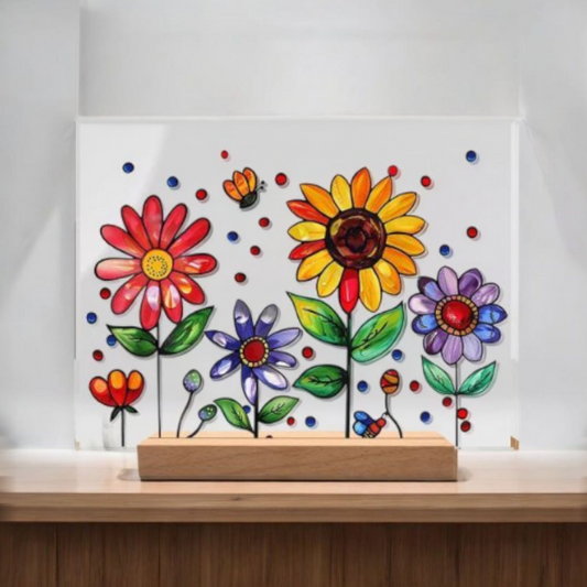 Daisy Bloom Acrylic Art Display